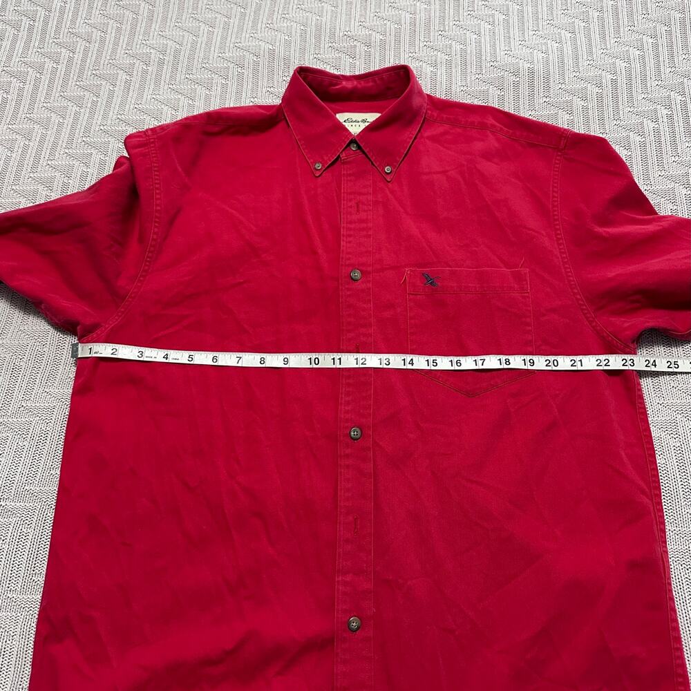 Vintage Eddie Bauer Solid Red Button Down Size M - image 7